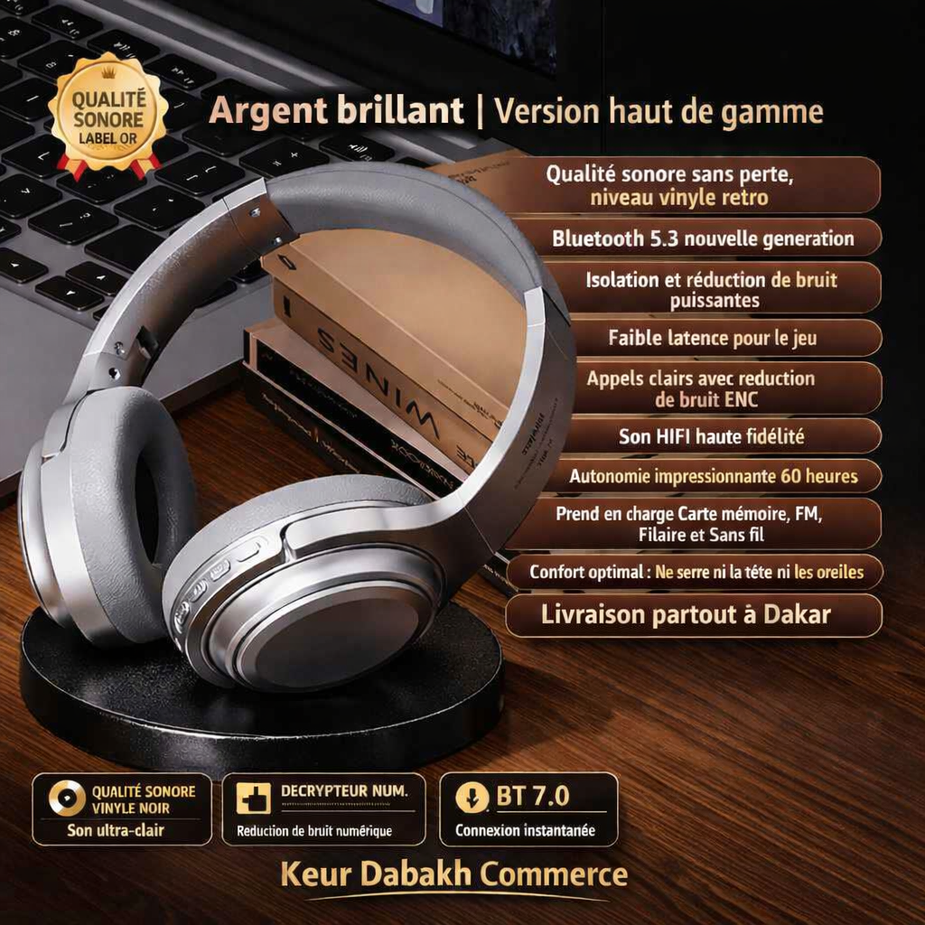 Casque sans fil Bluetooth