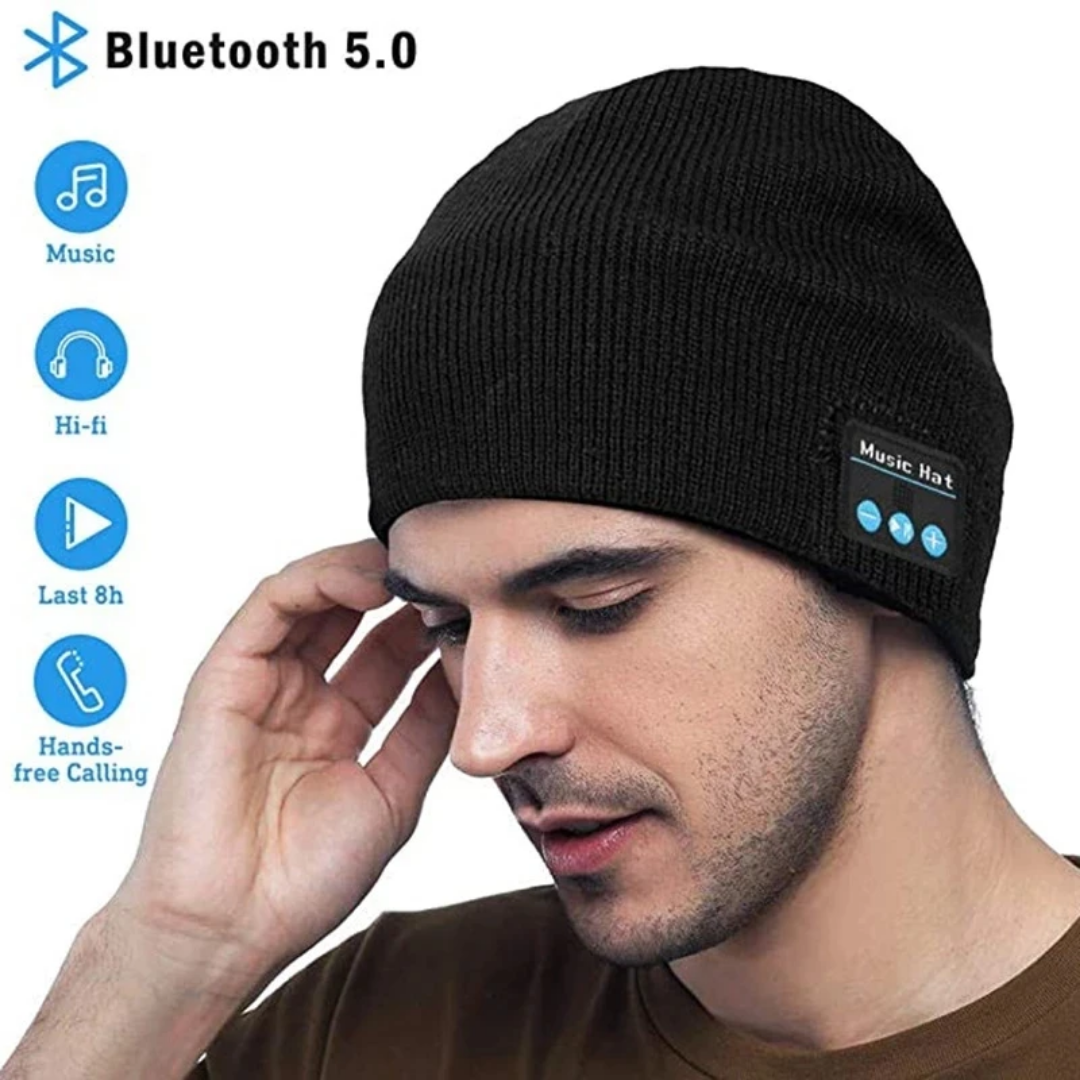 Bonnet Bluetooth sans fil pour musique appel et ecoute,bonnet tricoter